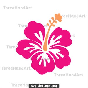 Hibiscus Svg, Hibiscus Clip Art, Hawaiian Flower Svg, Hibiscus Flower Svg, Flower Svg, Tropical Clip Art, Files for Cricut, Hawaii Fun.