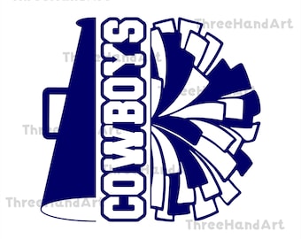 Cowboys SVG, Cowboys Pom Pom Svg, Cowboys Cheer Svg, Cowboys Cricut, Cowboys Svg File T-Shirt, Love, Gift, Birthday, Cowboys Silhouette.