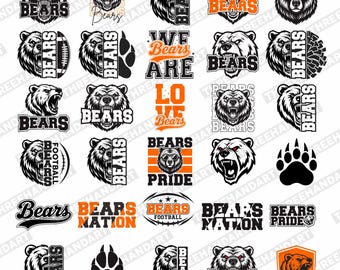 Bears SVG Bundle, School Mascot Clipart (Digital Files)
