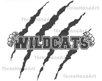 Wildcats Head SVG, Wildcats Claw Marks Cut File (Digital Files)