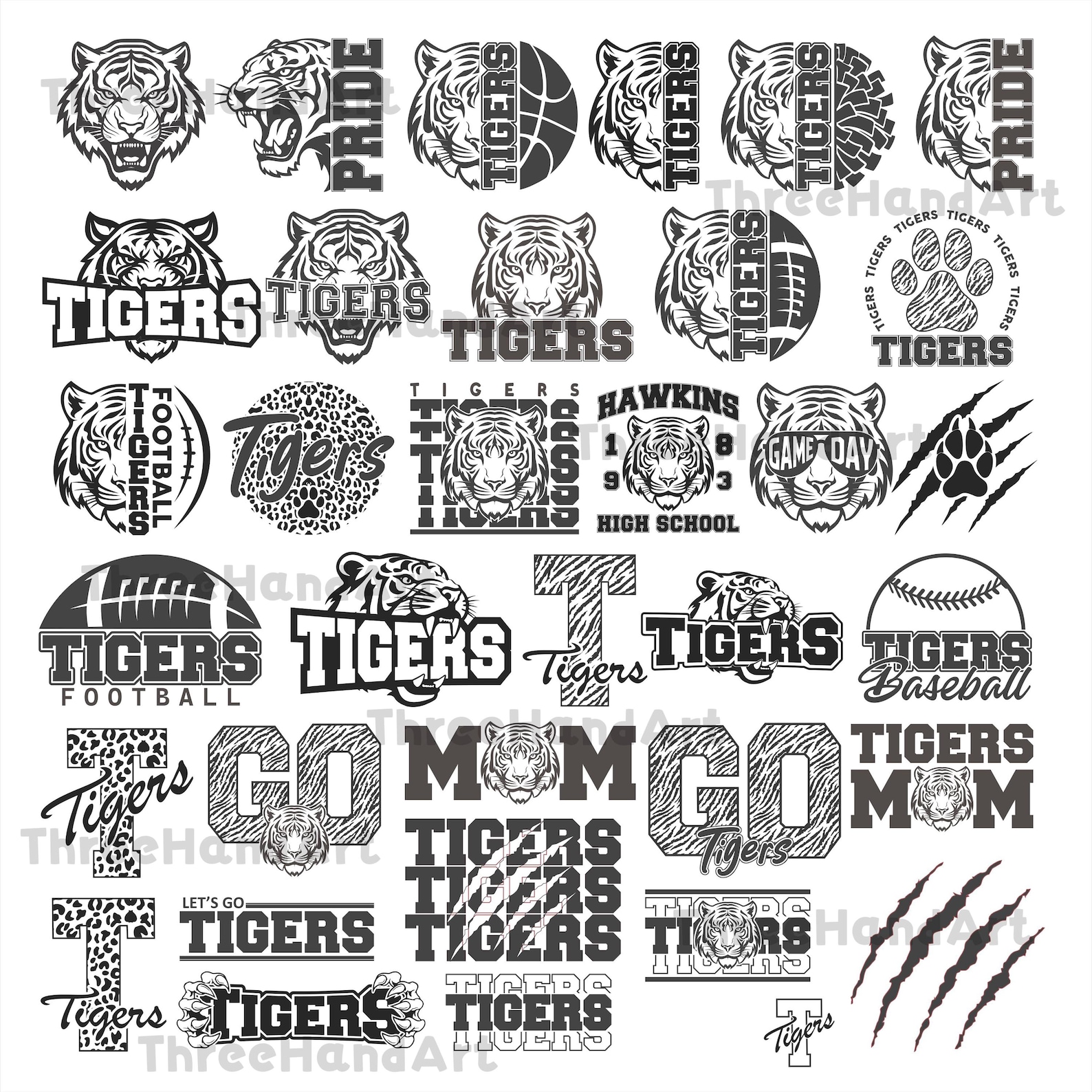 Sport Roster Svg Tigers Sports Team SVG Bundle, Cut Files (digital Download) - Etsy