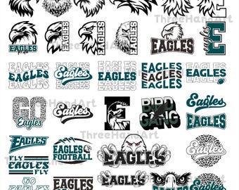 35 Eagles SVG Bundle, Eagles SVG, Eagles Cutfile, Eagles Cricut, Eagles Svg File T-Shirt, Eagles For Love Gift Birthday, Eagles Silhouette.