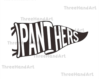 Panthers Pennant Svg, Mascot Pennant Panthers svg, Flag Panthers svg png eps dxf cutfile.