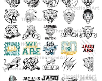 Jaguars 30 Bundle SVG, Jaguars Cutfile Cricut, Jaguars Vector, Jaguars School Mascot, Jaguars Baseball, Football, T-Shirt, Cheers, Logo Png.