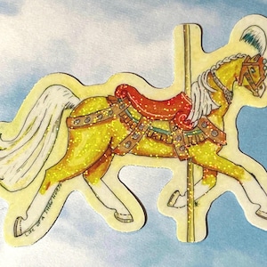 Life of a Showhorse | Glitter Sticker | Carousel Horse Art