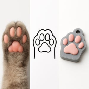 Custom cat paw keychain  pet paw gift personalized key ring for cat lovers custom colors memorial keepsake charm