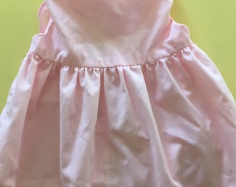 Vintage Summer Pink White Eyelet Dress Outfit 6-9 Months Sweet Baby