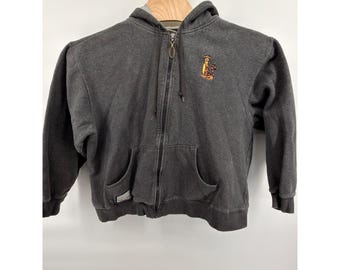Vintage Disney Store Tigger Embroidered Zip Up Hoodie Sweatshirt Grey Large L