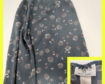 Falda cruzada floral estilo años 90, talla M, hecha en EE. UU., de rayón, estilo boho cottagecore.