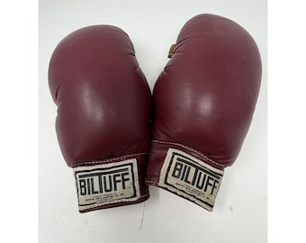 Vintage BILIUFF Martial Arts Sparring Handschuhe Leder Karate Tae Kwon Do LA Rare