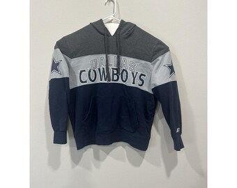Sudadera con capucha vintage Starter de los Dallas Cowboys para hombre, talla XL, azul, gris y blanco, de los años 90