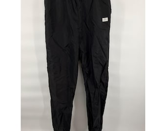 Pantaloni da tuta Nike Windbreaker vintage anni '90, taglia L, neri, in nylon, con etichetta grigia, Singapore