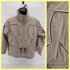 VTG 90s Fila Snowtime Chaqueta de esquí Anorak Tan Khaki 1/4 Zip Jersey Hombre 6/Grande imagen 1