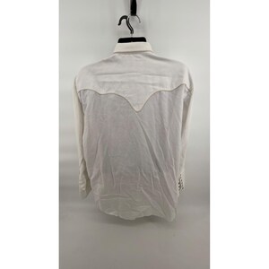 VTG Resistol Men's White Western Shirt Cotton Tencel Pearl Snap Long Sleeve L image 2