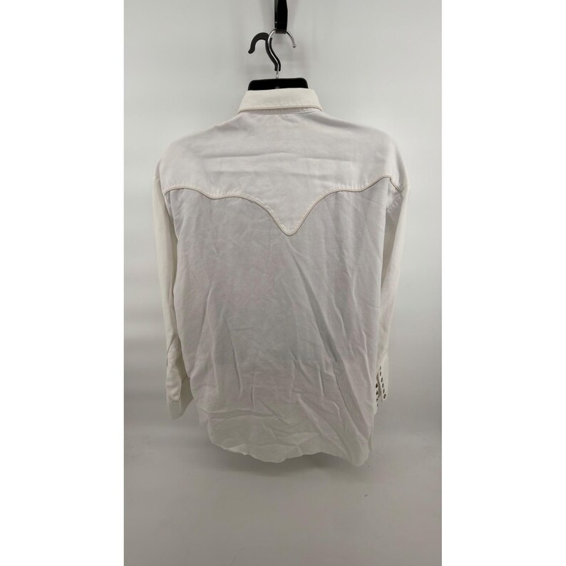 VTG Resistol Men's White Western Shirt Cotton Tencel Pearl Snap Long Sleeve L image 2