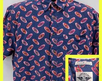 Vintage 90s Dockers by Levi's Flying Anchor Shirt M Geometric Abstract Print
