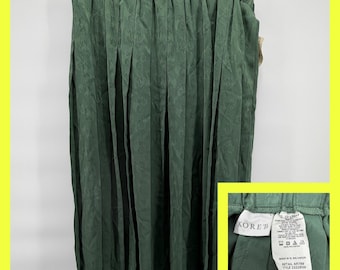 Falda midi plisada de acordeón verde VTG Koret para mujer, talla 18W, elástica, estilo Dark Academia