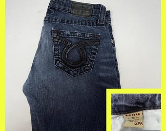 Big Star Vintage Collection 27R Jeans Embroidered Pocket Y2K Western Bootcut