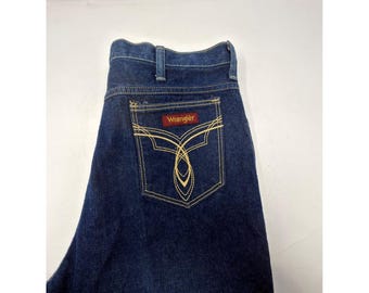 Jeansy Vintage Wrangler 1J741 z lat 70., NWT, Deadstock, USA, Rainbow Tag, Novelty, Lasso, 36L