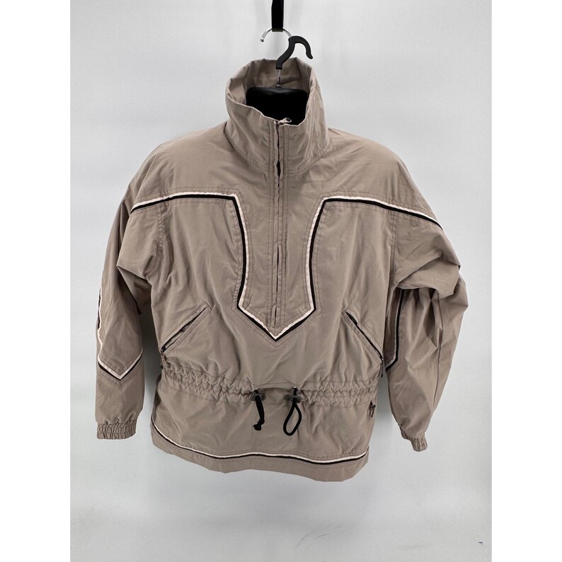 VTG 90s Fila Snowtime Chaqueta de esquí Anorak Tan Khaki 1/4 Zip Jersey Hombre 6/Grande imagen 2