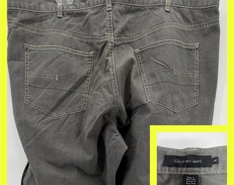 Vintage Calvin Klein Jeans Men's 42x32 Grey Denim 90s Relaxed Fit Made in HK