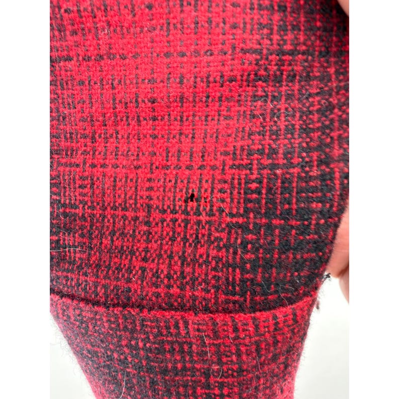 Vintage Pendleton NorWester Wear Red Black Plaid Wool Blend Flannel Shirt Men L image 4