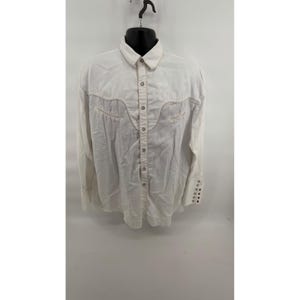 VTG Resistol Men's White Western Shirt Cotton Tencel Pearl Snap Long Sleeve L image 1
