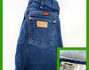 Vintage Wrangler 14MWZG Mädchen High Rise Jeans Cowboy Cut Blue Denim 13x34 Slim