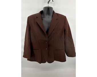 Vintage 80s Levis Classic Womens Clothing Brown Blazer Suit Jacket Plus Sz 18