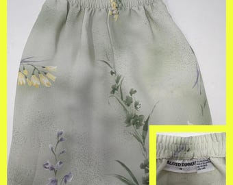 Vintage Alfred Dunner Floral Midi Skirt Size 16 Sage Green Cottagecore 90s