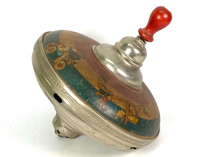 Spinning Top Mechanical Tin Toy MFZ Etsy