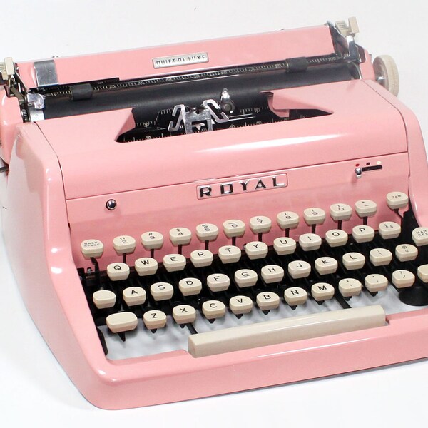 Pink Royal Quiet DeLuxe Manual Typewriter in the Original Case