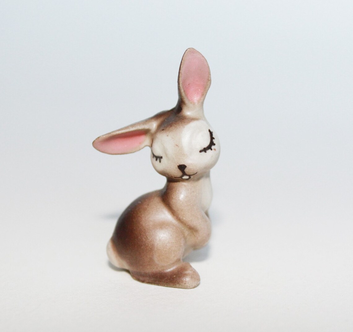 Miniature Vintage Animal Figurines. Bunny Rabbit Owl and Etsy
