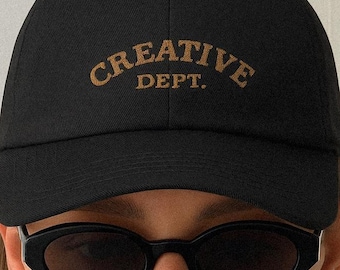 NOBU Embroidered Dad Hat: Beige Cotton Twill Baseball Cap - Etsy