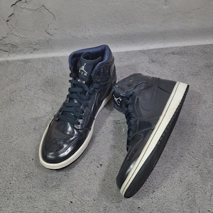 Leather Sneakers Air Jordan 1 Retro High Dark Obsidian Basketball Shoes Vintage