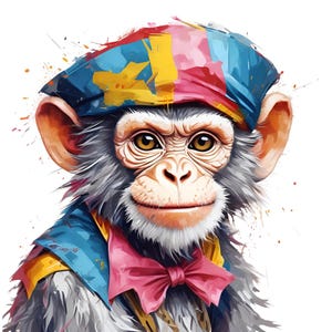 160 Cute Monkey Clip Art for Kids | Digital PNG JPG Files | Baby Nursery Art | Playful Monkey Design | Cartoon Monkey| Fun Classroom Clipart