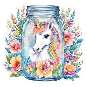 144 Watercolor  Unicorn Clipart Bundle PNG JPG | Cute Magical Unicorn Clip Art Set | Baby Unicorn Digital Download | Pastel Fantasy Graphics