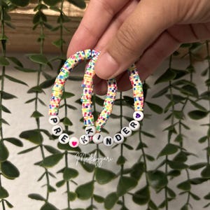 Back to school bracelets for kids, First day of School gift confetti bracelet for kids preschool bracelet, Heishi Beaded Bracelet for Kids