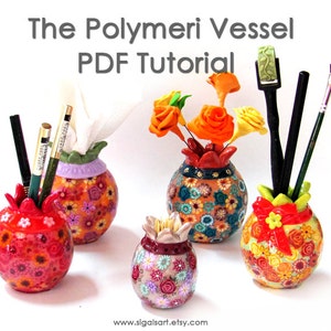 Polymer Clay  tutorial - The Polymeri Vessel. Pomegranate.  Polymer clay. PDF tutorial. Vessel.