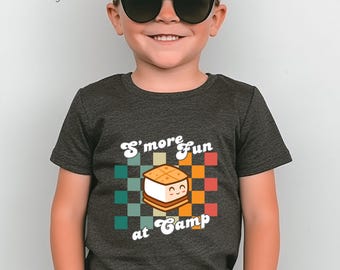 S'more Fun at Camp-shirt voor meisjes en jongens, leuk kampshirt voor kinderen zomerkamp-T-shirt in peuter- en jeugdmaten, Smores Lovers Campfire