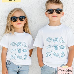 Ocean Friends kindershirt, shirt zeedieren, Under the Sea, verjaardagscadeau, kinderkleding, zomeroutfit, zeeleven