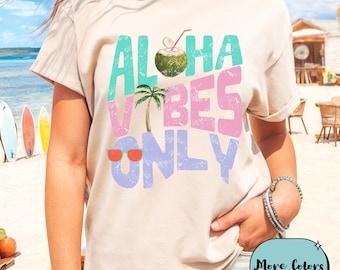 アロハバイブスオンリーTシャツ：トレンドの夏のハワイビーチバケーションTシャツ