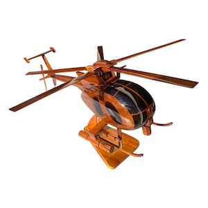 AH6 Weapons Mahogany wood helicopter model