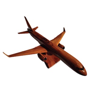 757 Mahogany Wood Desktop airplane Model