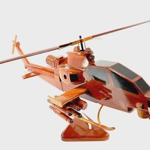 AH-1 Cobra Mahogany Wood Desktop Helicopter Model