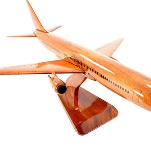 B-767 Mahogany Wood Desktop Airplane Model