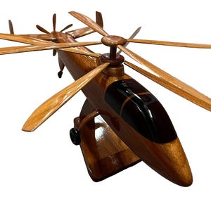 S97 Sikorsky Mahogany Wood Desktop Helicopter Model