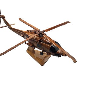 SH60 Seahawk Mahogany Wood Desktop Helicopter Model