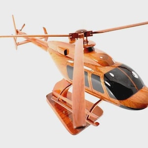 Bell 407 Mahogany wood helicopter model