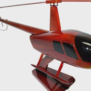 Robinson R-44 Helicopter Mahogany wood model